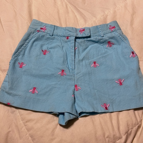 LILLY PULITZER Blue shorts Bee Preppy Pink Aqua Stripe Classic Women’s Size 2 - Picture 4 of 13